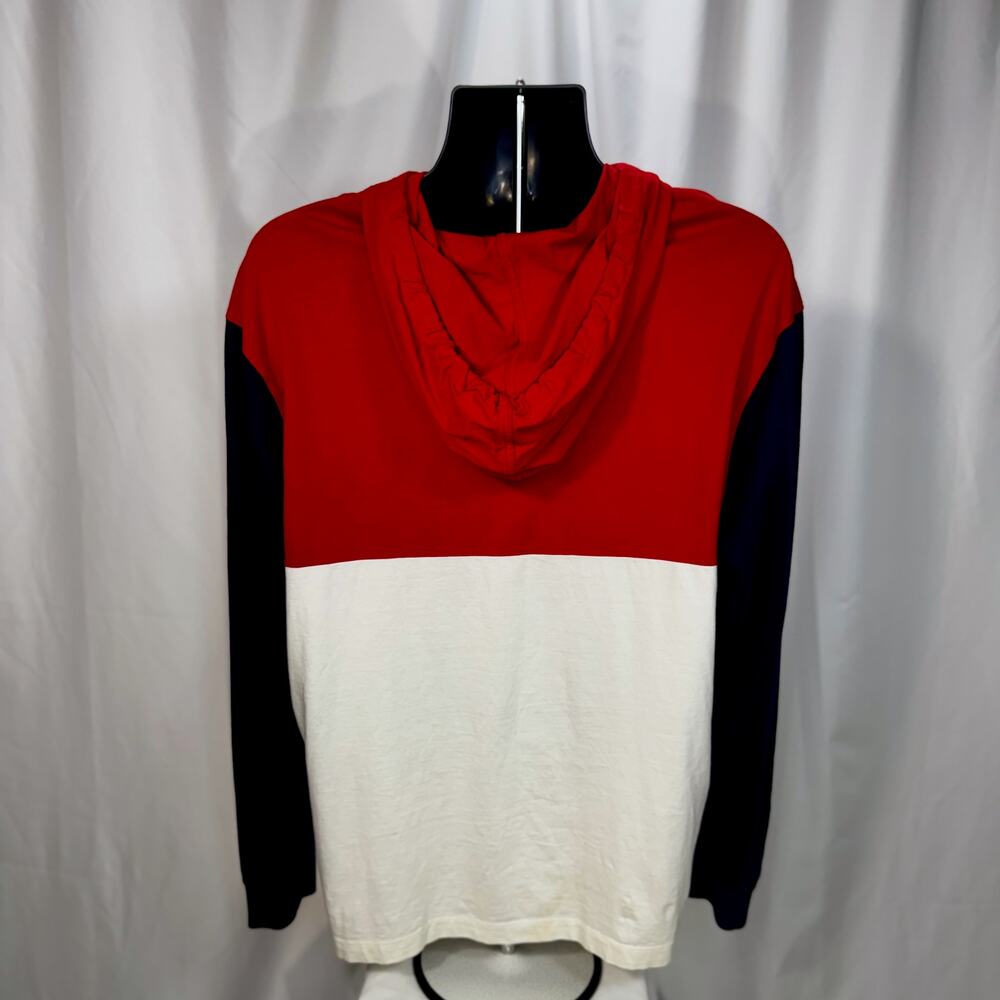 Lacoste Colorblock Jersey T-Shirt Hoodie Red White Navy Preppy Streetwear XL - Picture 12 of 16